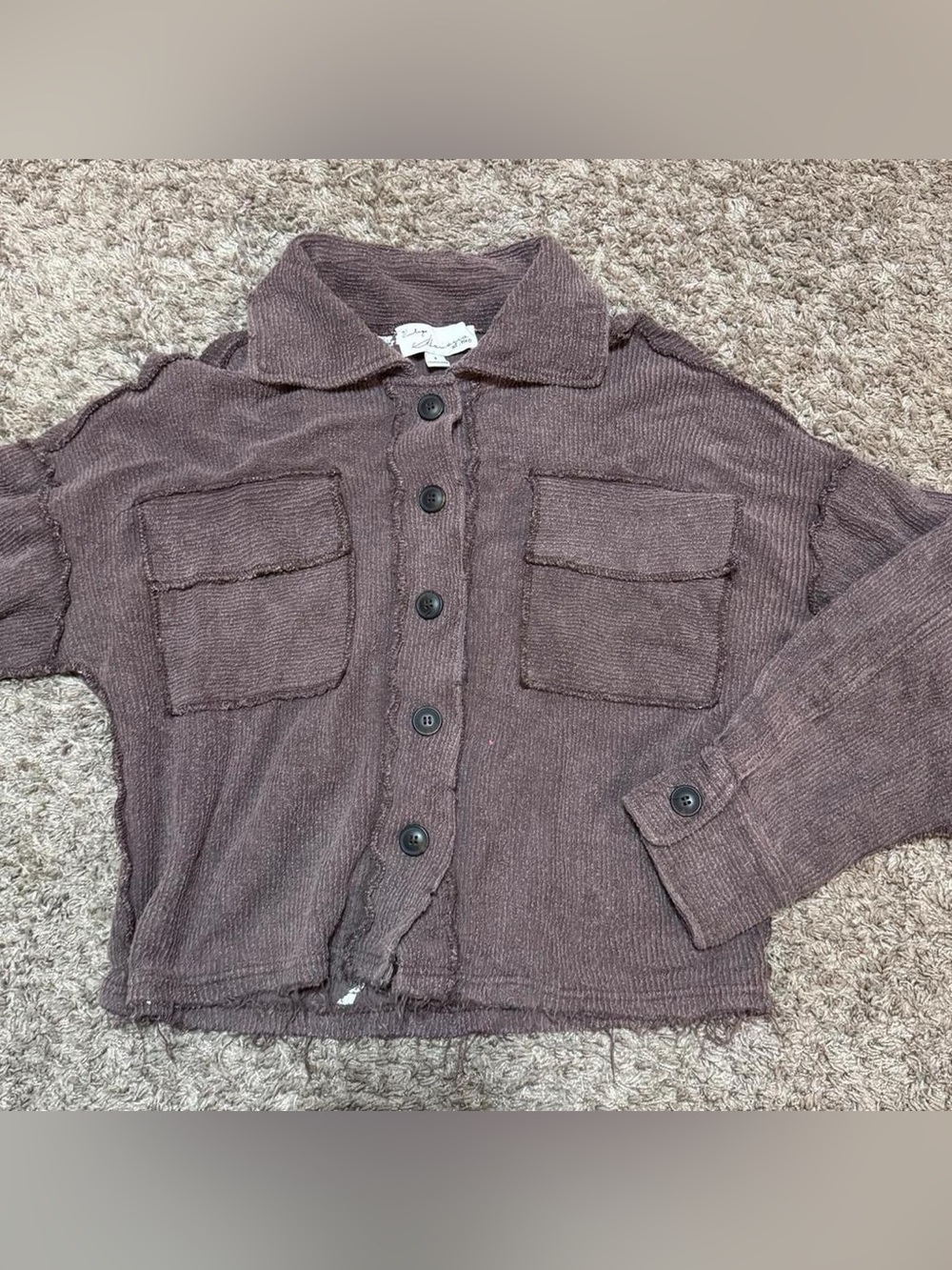 Vintage Havana Brown/Mauve Button Front Jacket